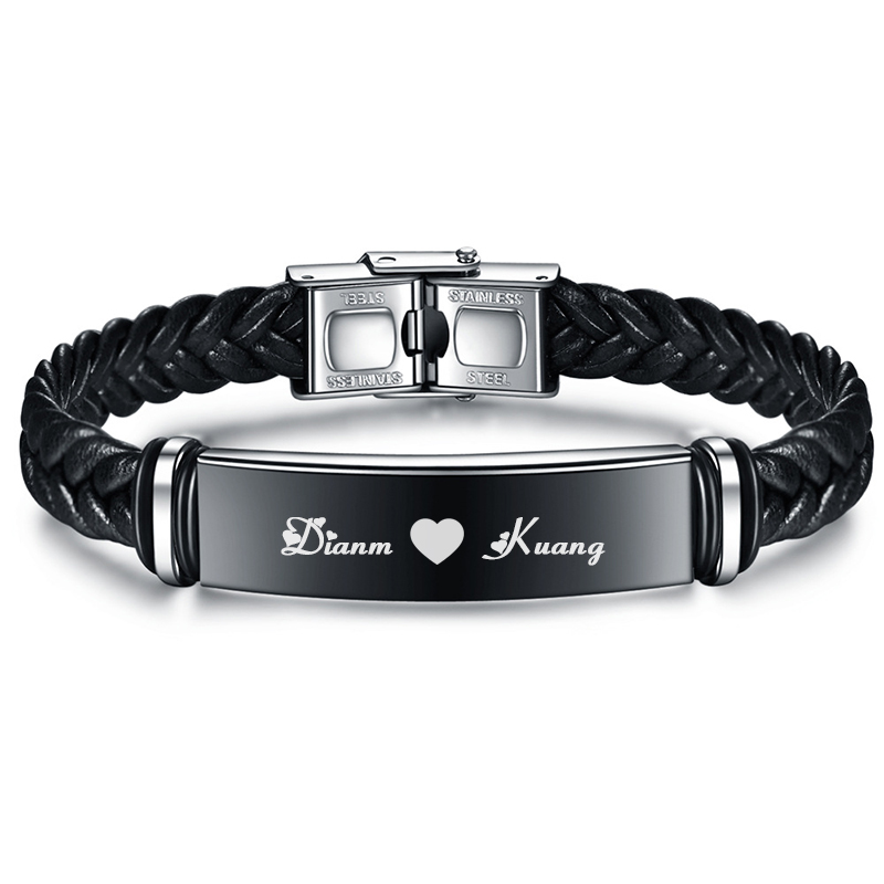 Ethnic Fashion Logo - Men's Luxury Hand-woven Leather Bracelet Customized