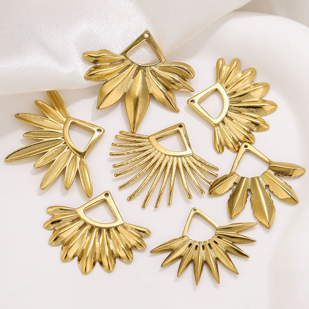 2pcs Stainless Steel Fan Shape - đánh giá và giá Ethnic Fashion Jewellery