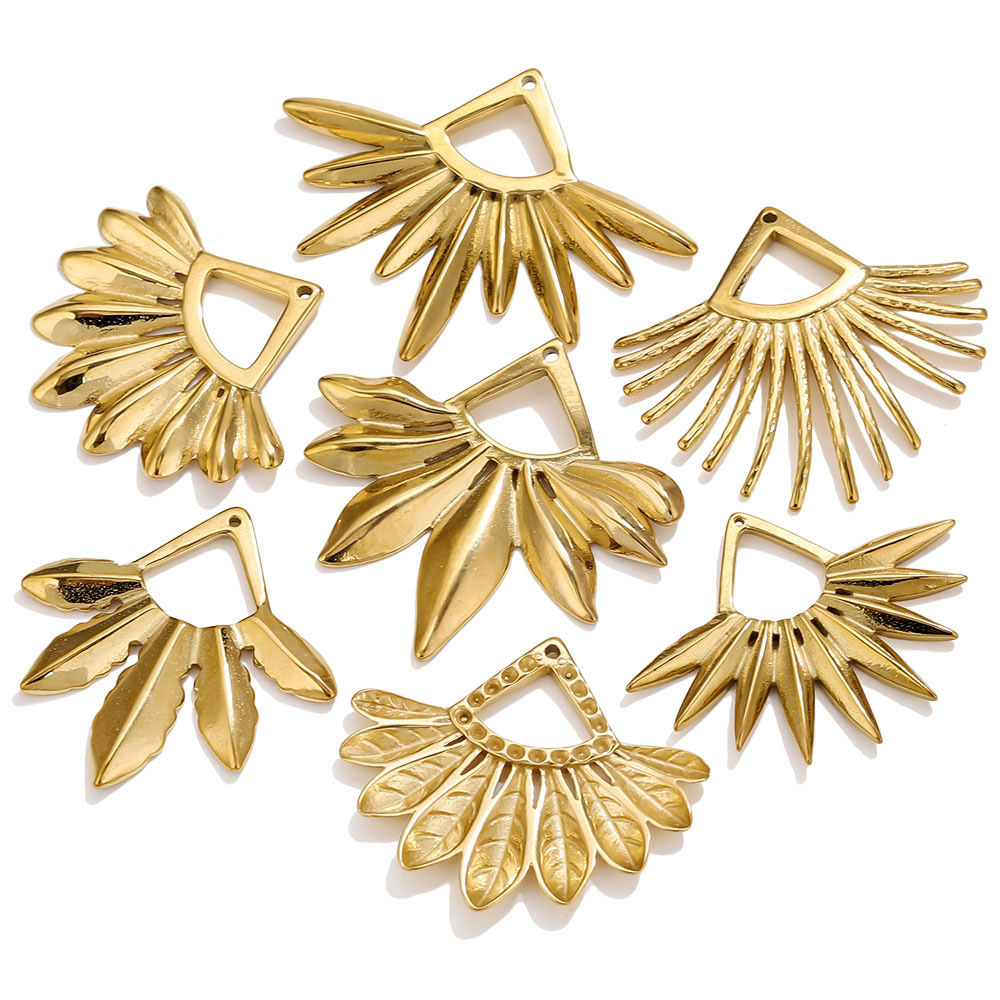 2pcs Stainless Steel Fan Shape - đánh giá và giá Ethnic Fashion Jewellery